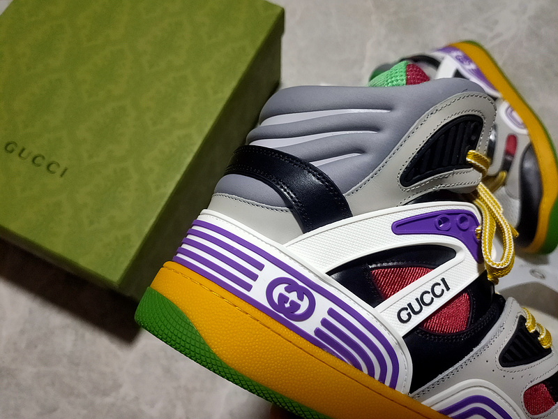 Gucci Basket Sneakers White/Green/Multi-Color 13