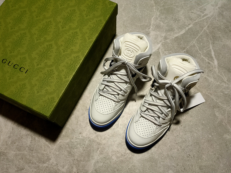 Gucci Basket Sneakers White/White/Blue 13