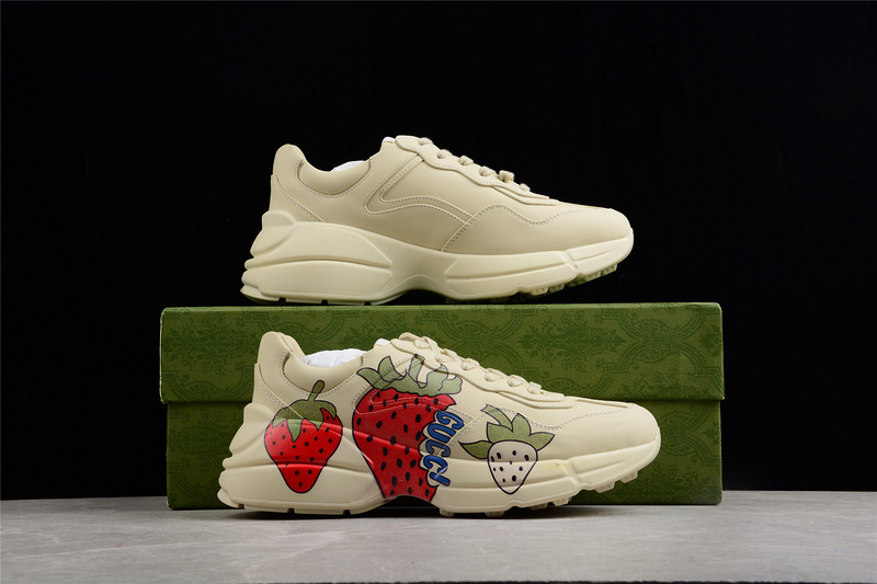 Gucci Rhyton Vintage Trainer Sneaker Beige/Red/Green 15