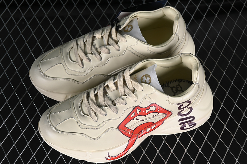 Gucci Rhyton Vintage Trainer Sneaker White/Red/Black 25