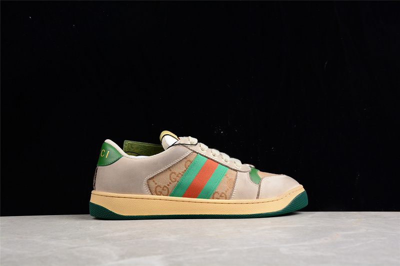 Gucci Distressed Screener Sneaker Brown/Green/Red 11