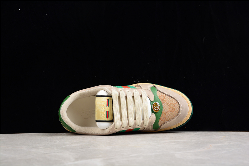 Gucci Distressed Screener Sneaker Brown/Green/Red 21