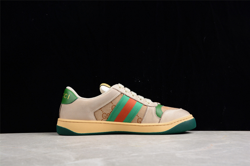 Gucci Distressed Screener Sneaker Brown/Green/Red 35