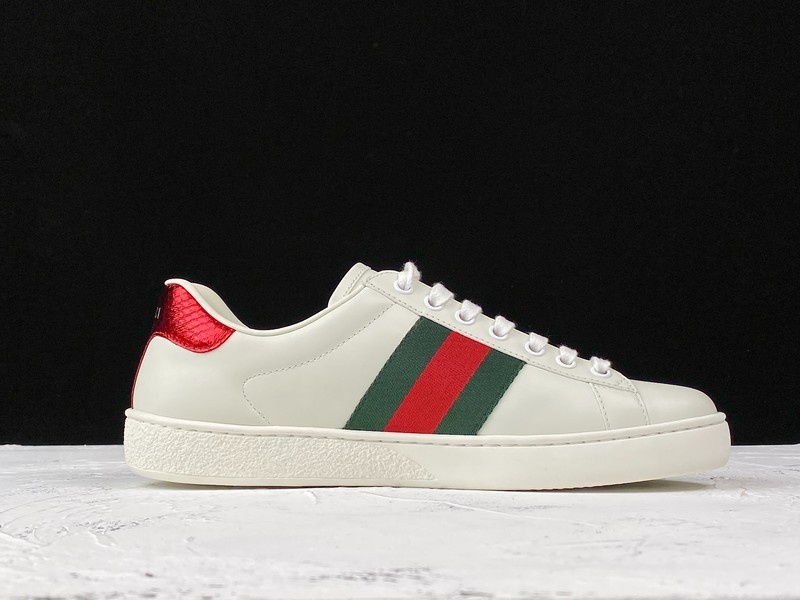 Gucci Ace Embroidered Low-Top Sneaker White/Green/Red-Gold 3