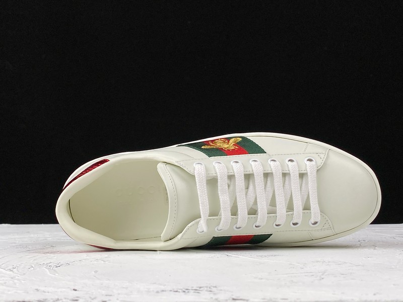 Gucci Ace Embroidered Low-Top Sneaker White/Green/Red-Gold 7