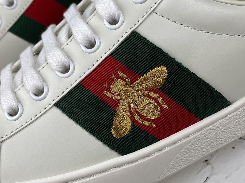 Gucci Ace Embroidered Low-Top Sneaker White/Green/Red-Gold 11