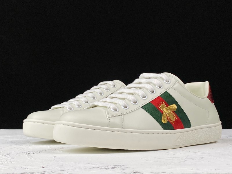 Gucci Ace Embroidered Low-Top Sneaker White/Green/Red-Gold 13