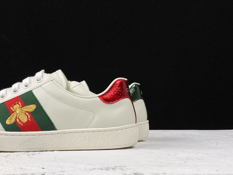 Gucci Ace Embroidered Low-Top Sneaker White/Green/Red-Gold 41