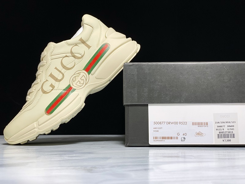 Plus Gucci Rhyton Low-Top Sneaker White 13