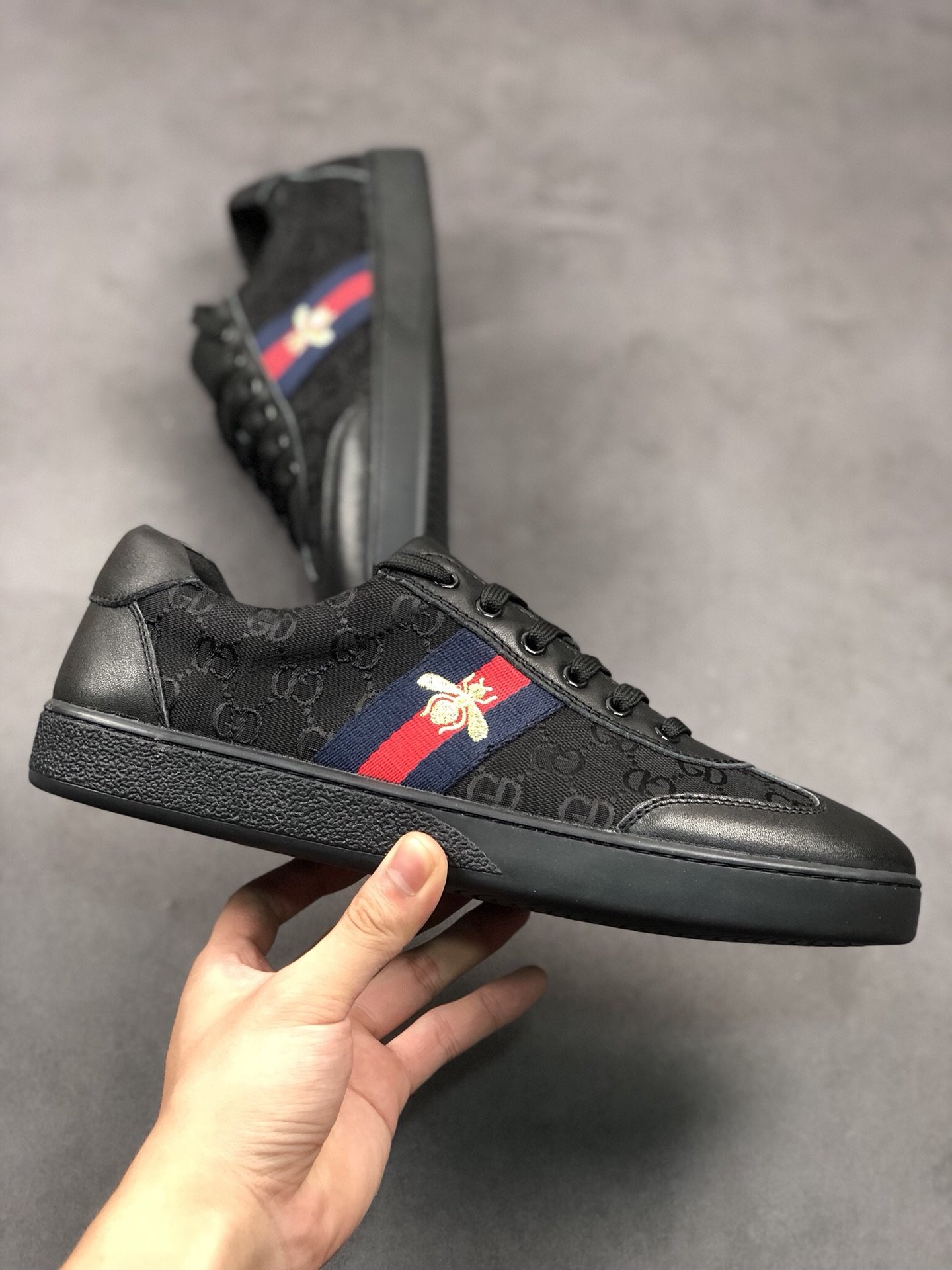 Gucci Sneakers Black/Navy Blue/Red 11