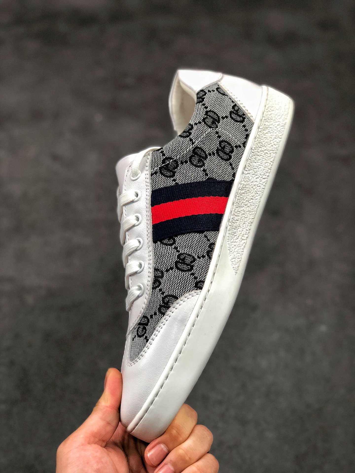 Gucci Sneakers Grey/Navy Blue/Red-White 3