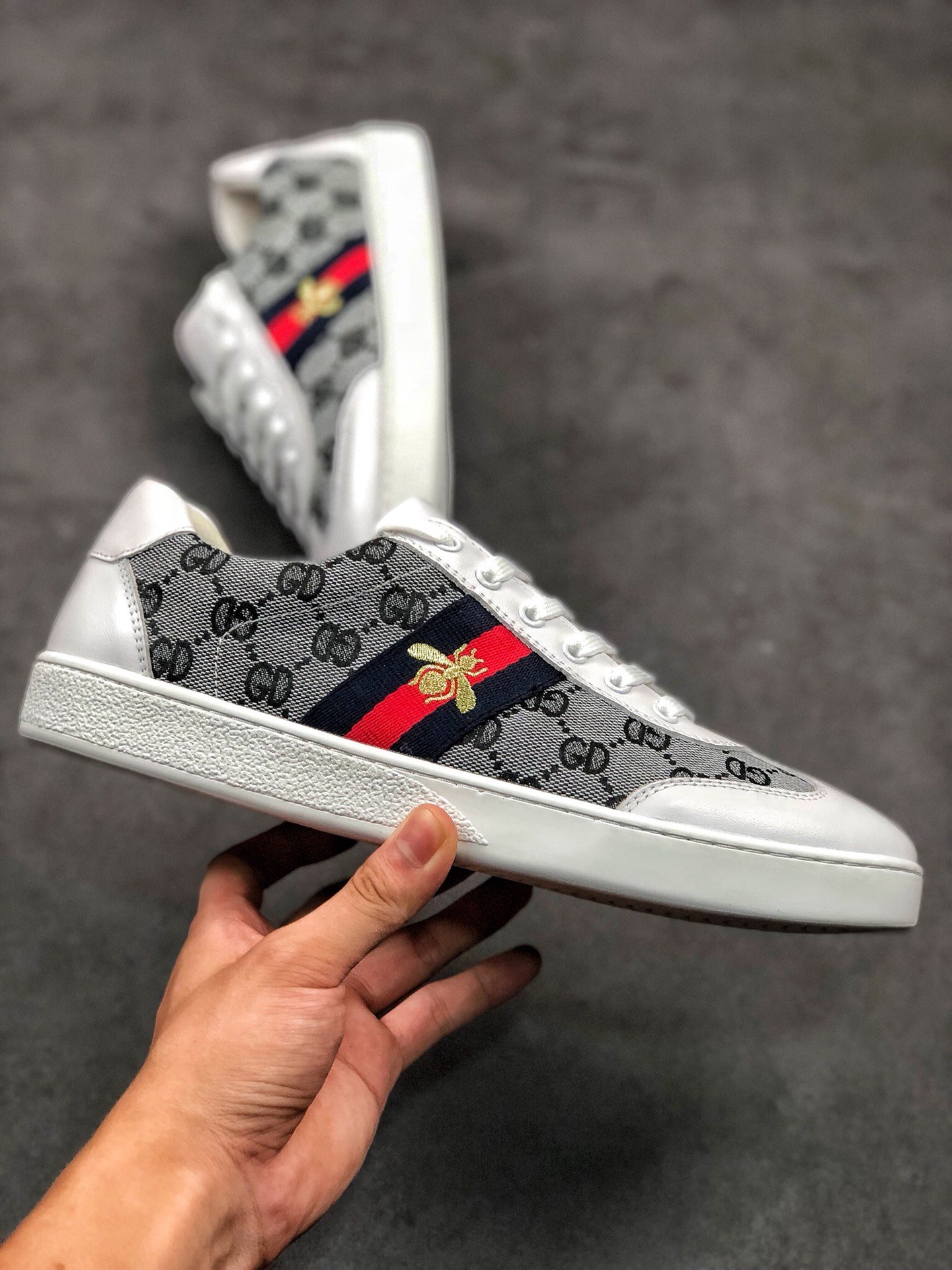 Gucci Sneakers Grey/Navy Blue/Red-White 7