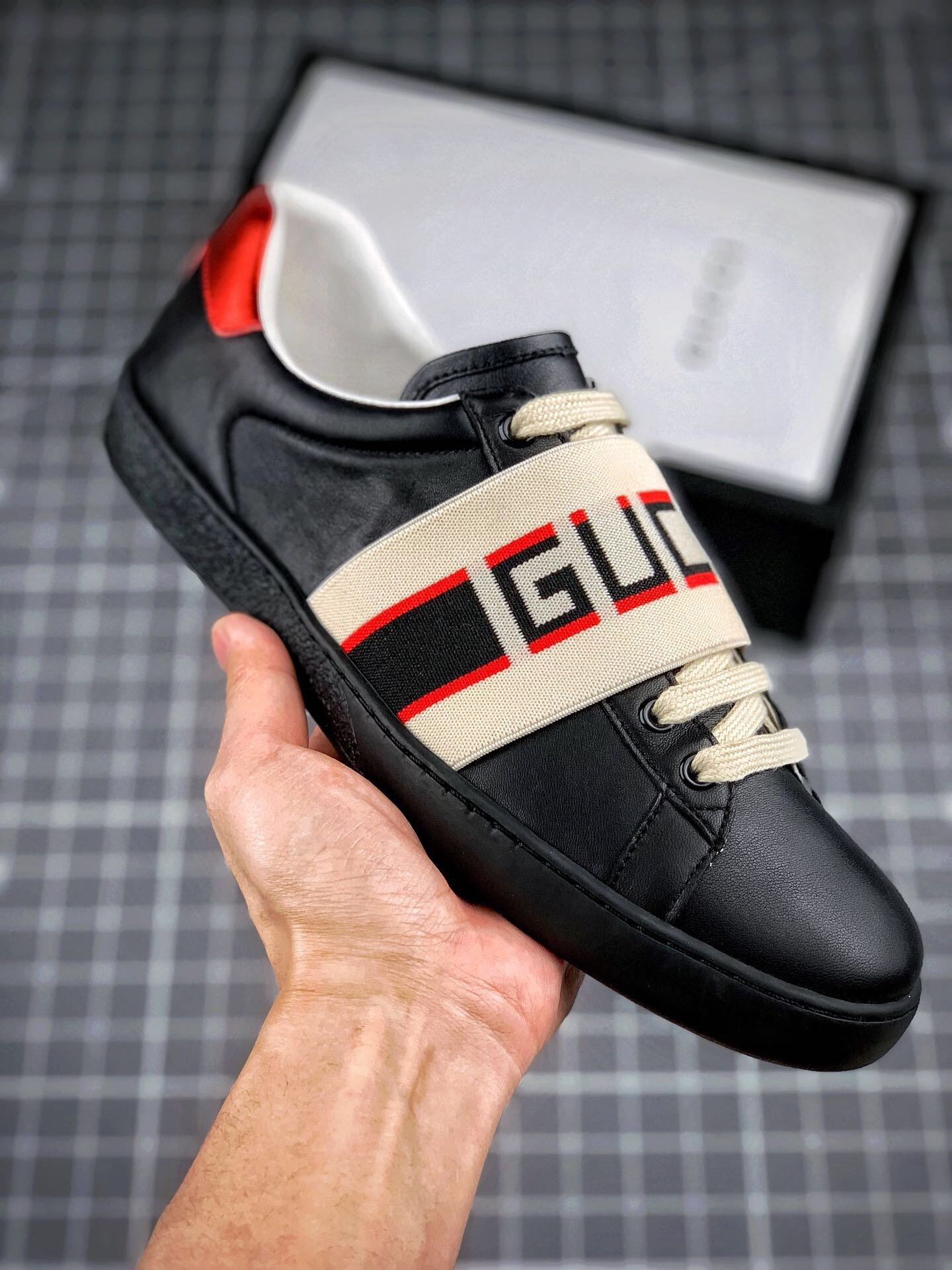 Gucci Ace Embroidered Low-Top Sneaker Black/White/Multi-Color 3