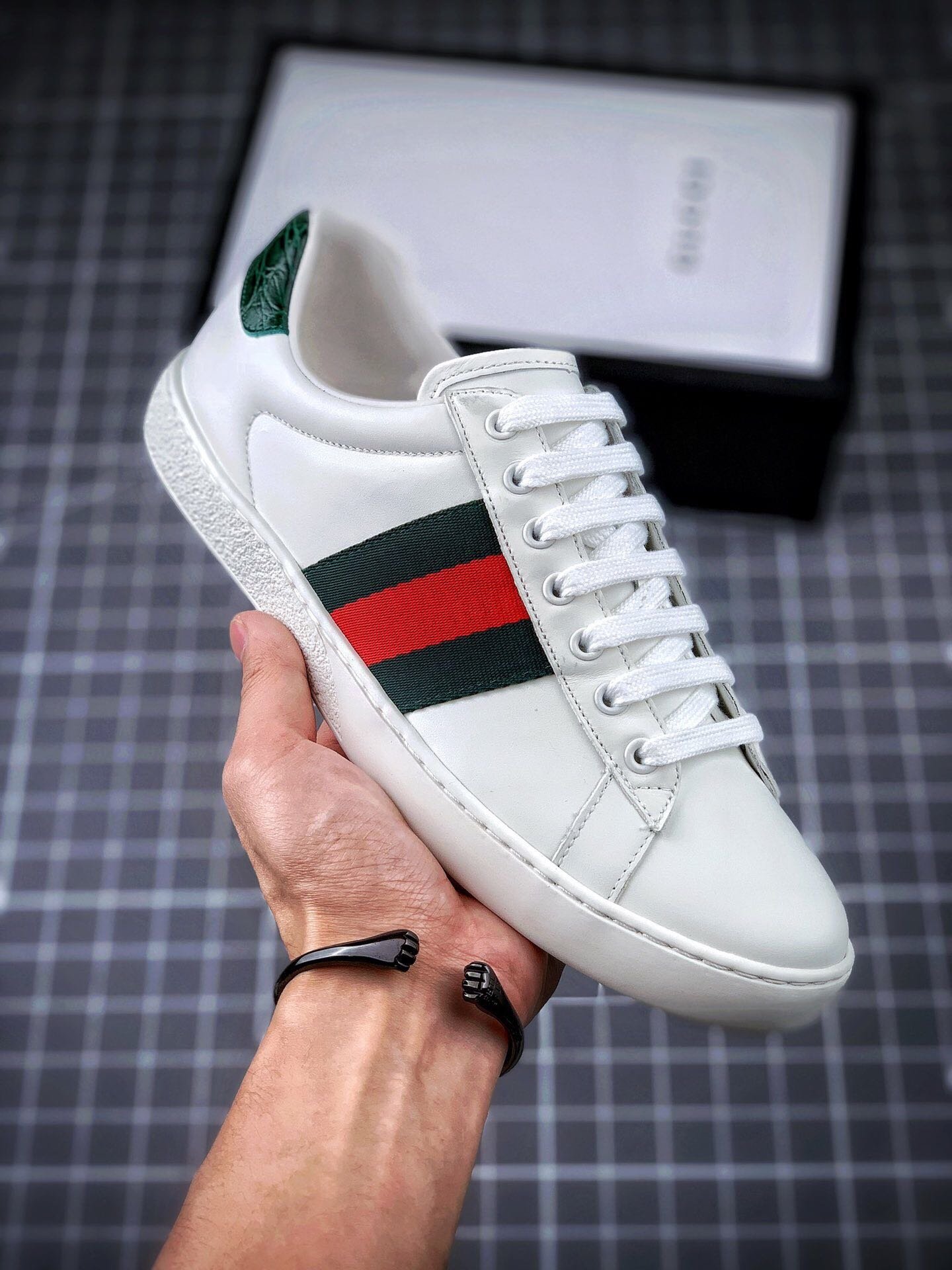 Gucci Ace Embroidered Low-Top Sneaker Black/White/Multi-Color 9