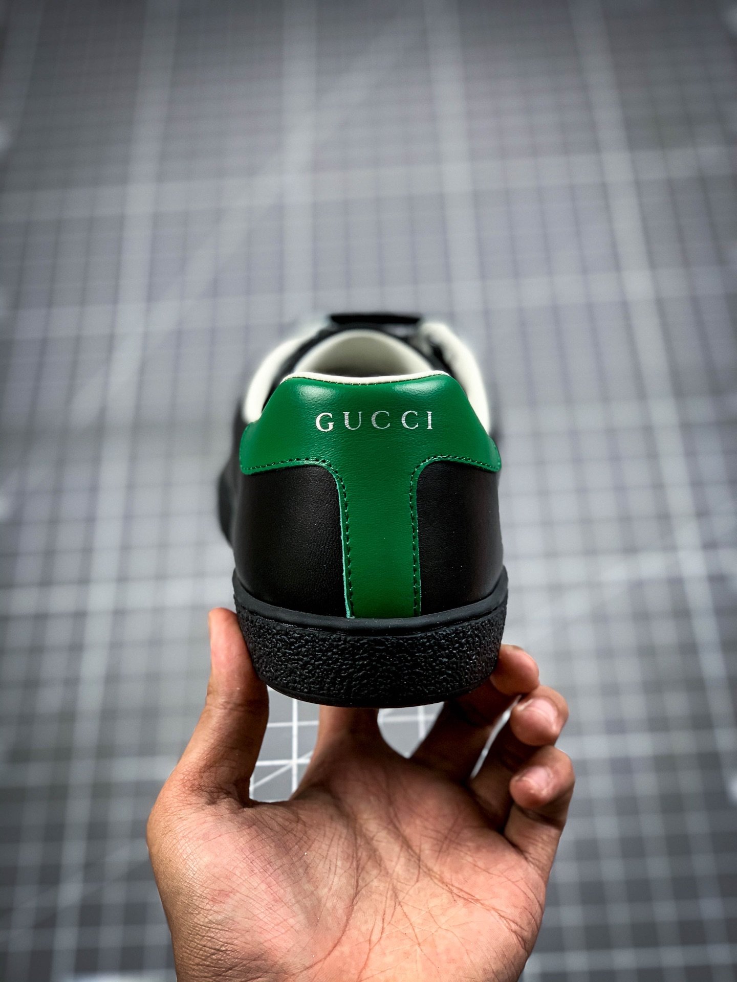 Gucci Low Shoes Black/Black/White-Green 9