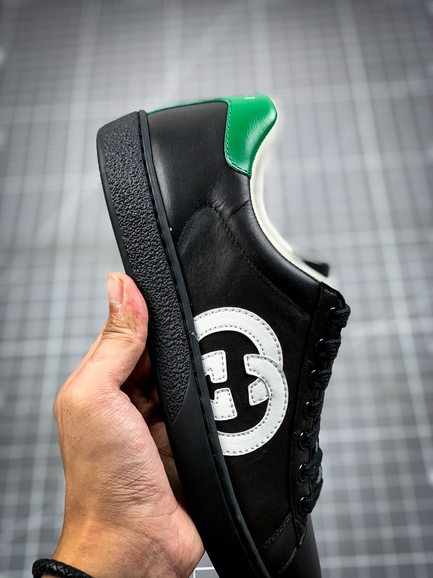 Gucci Low Shoes Black/Black/White-Green 15