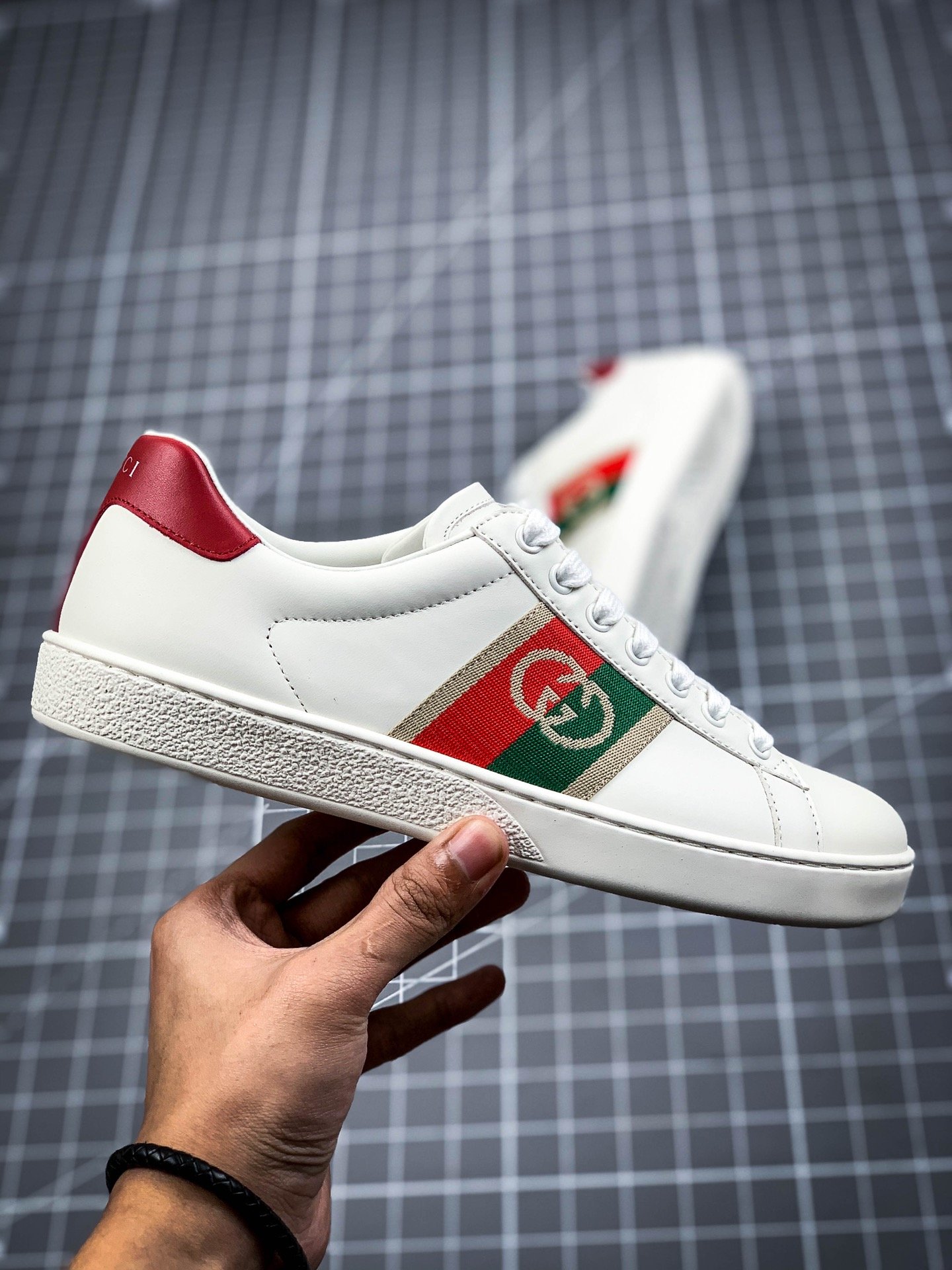 Gucci Low Shoes White/Green/Red-Gold 15