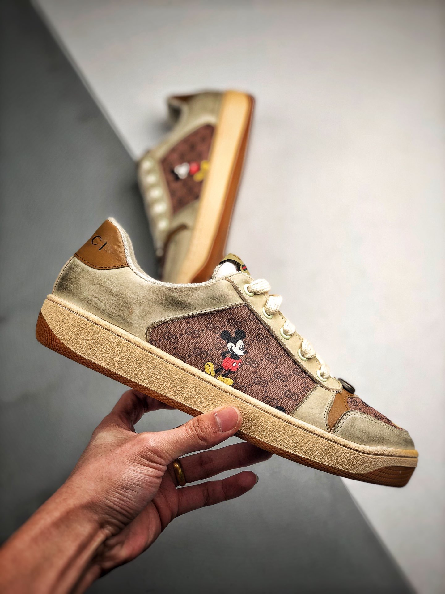 Gucci Ace Embroidered Low-Top Sneaker Dark Brown/Brown 13