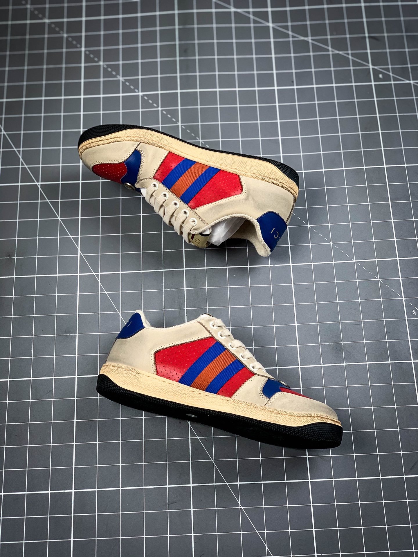 Gucci Screener Sneaker Beige/Red/Blue-Orange 5