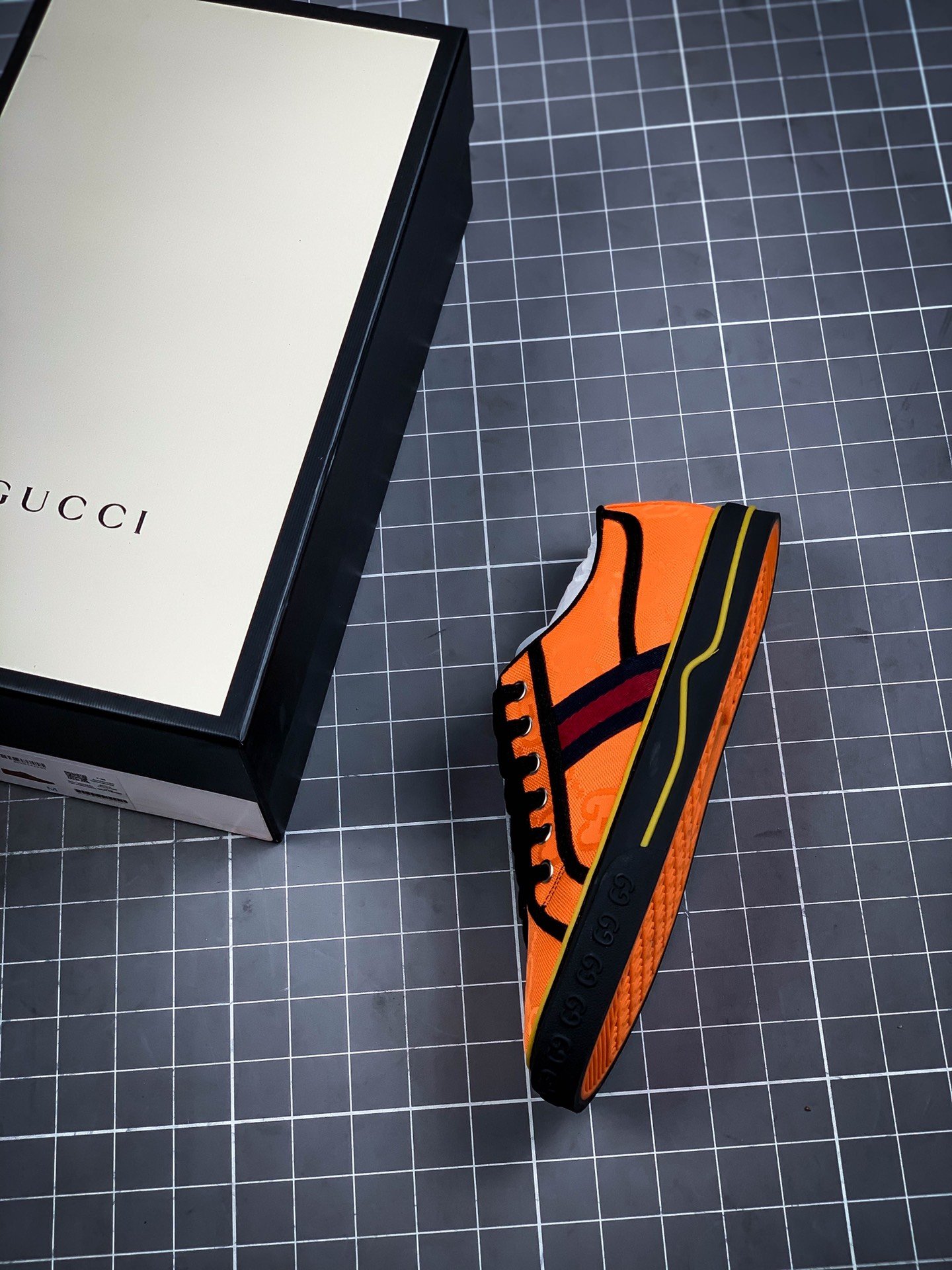 Gucci Ace Embroidered Low-Top Orange/Black/Red 7