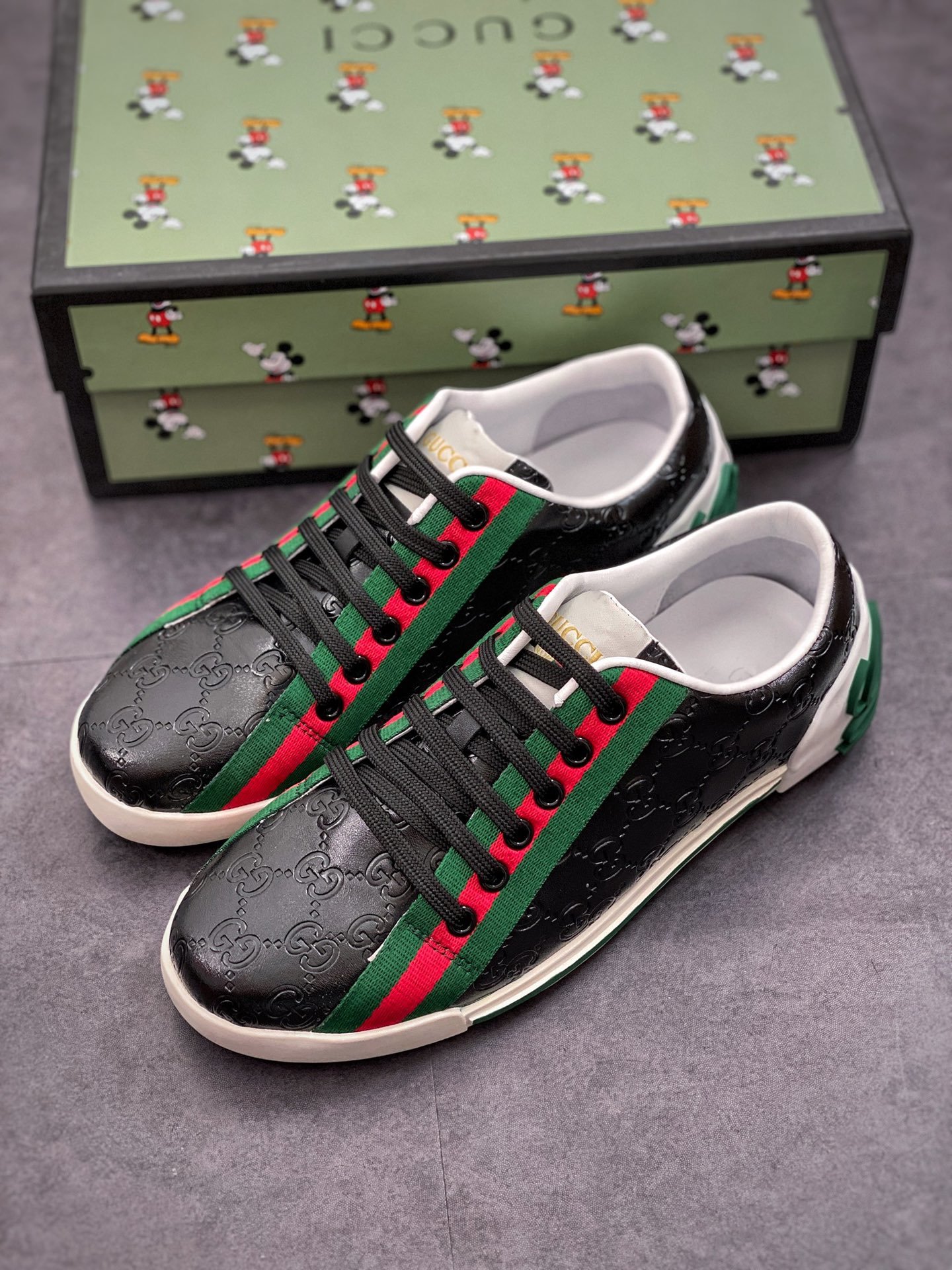 Gucci Shoes Black/Green/Red 5