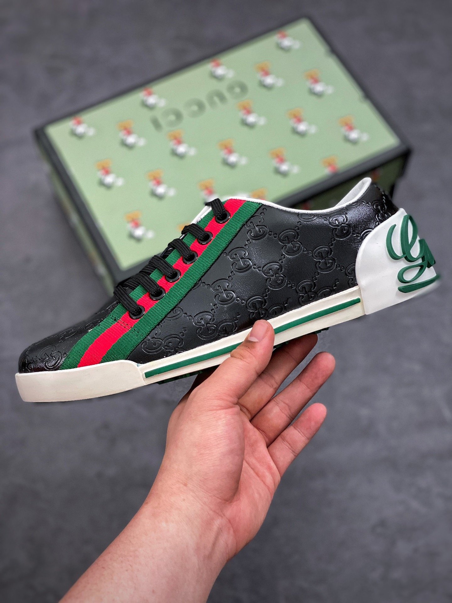 Gucci Shoes Black/Green/Red 11