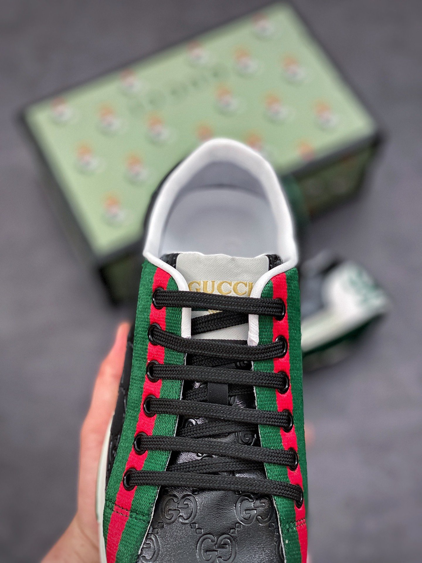 Gucci Shoes Black/Green/Red 15