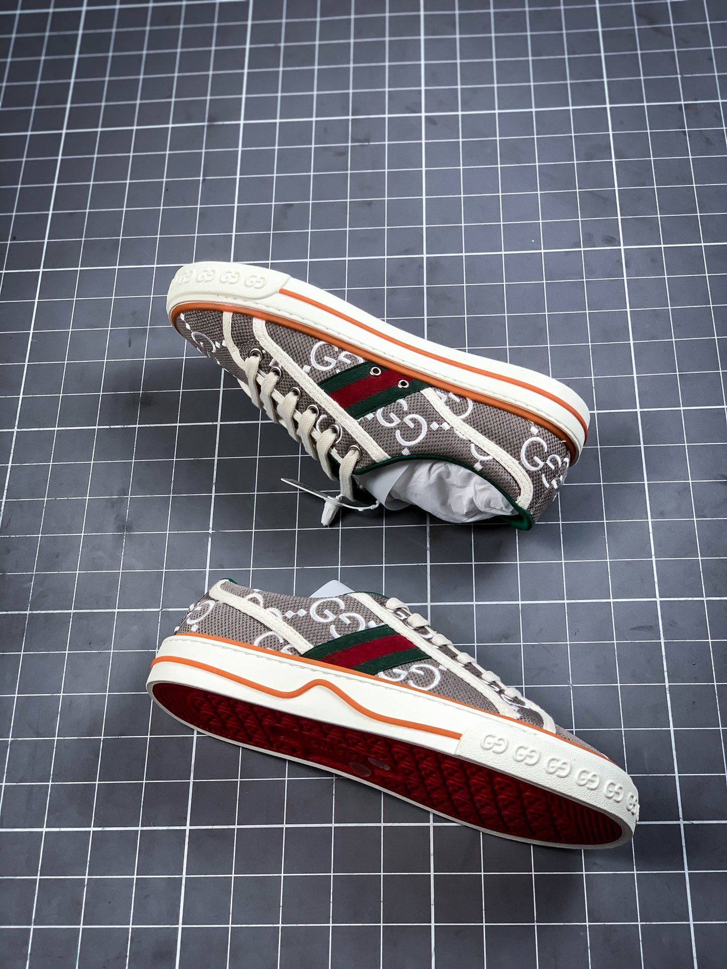 Gucci Tennis 1977 Print Sneaker Brown/Green/Red 9