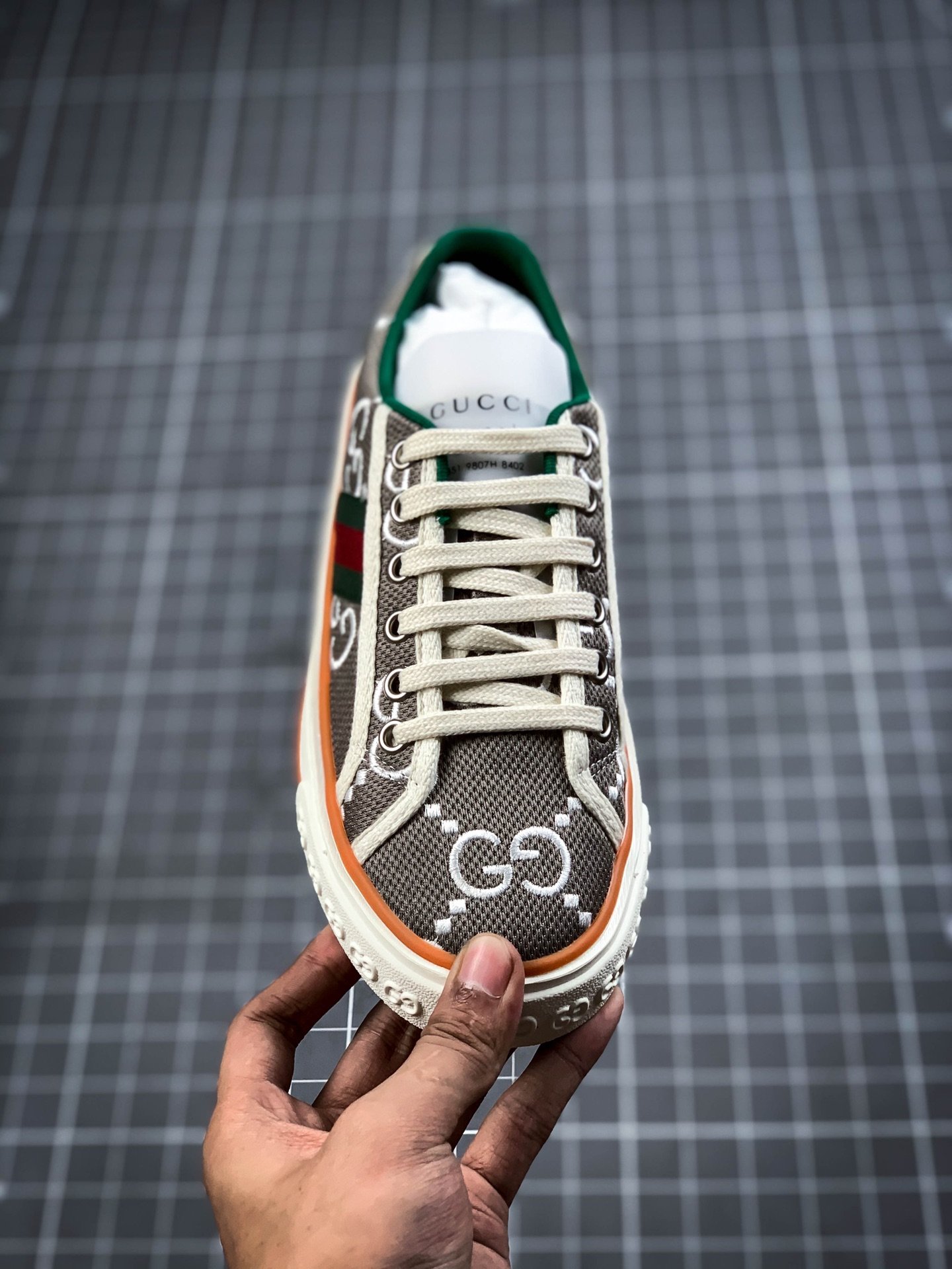 Gucci Tennis 1977 Print Sneaker Brown/Green/Red 11