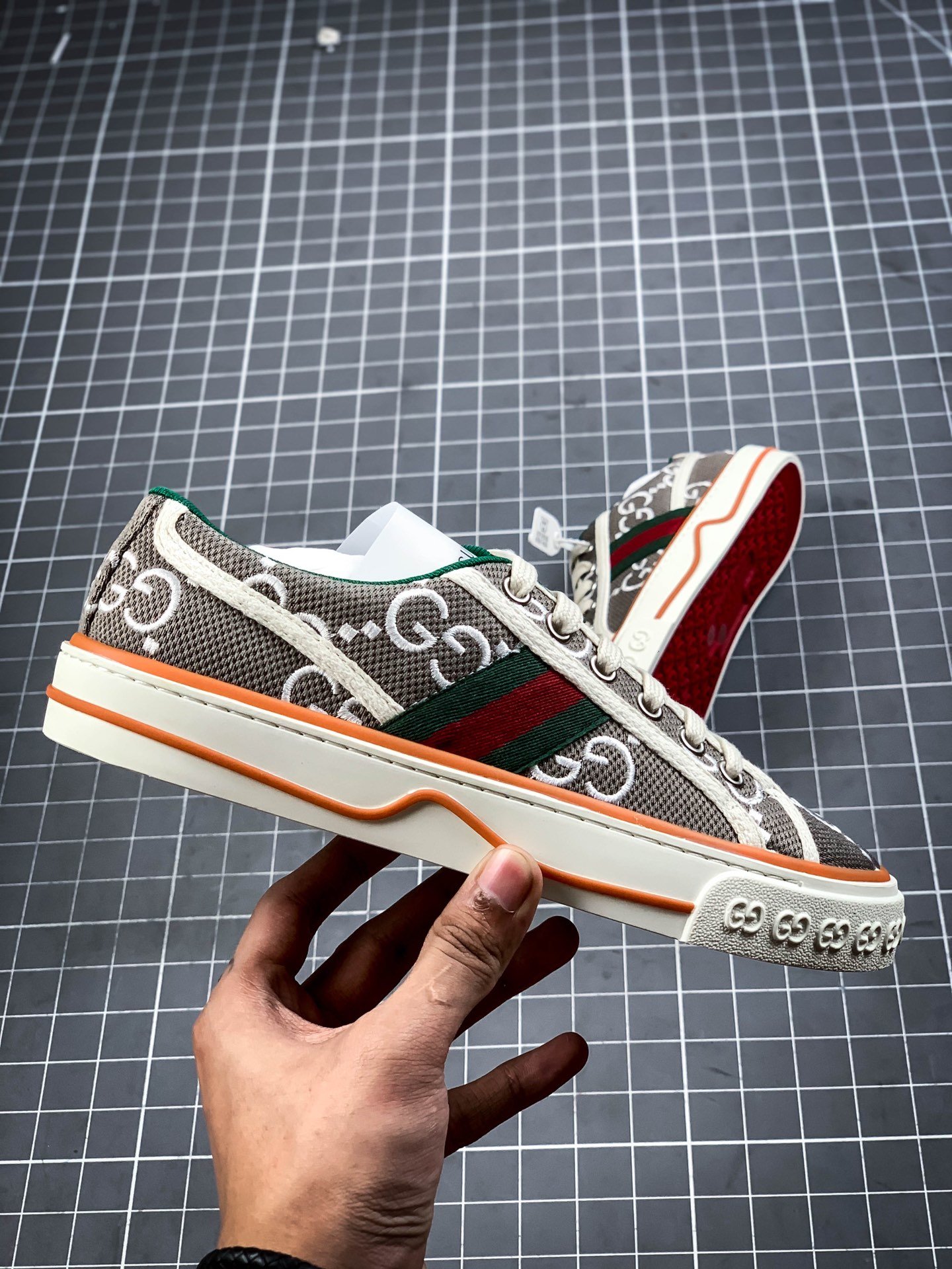 Gucci Tennis 1977 Print Sneaker Brown/Green/Red 15