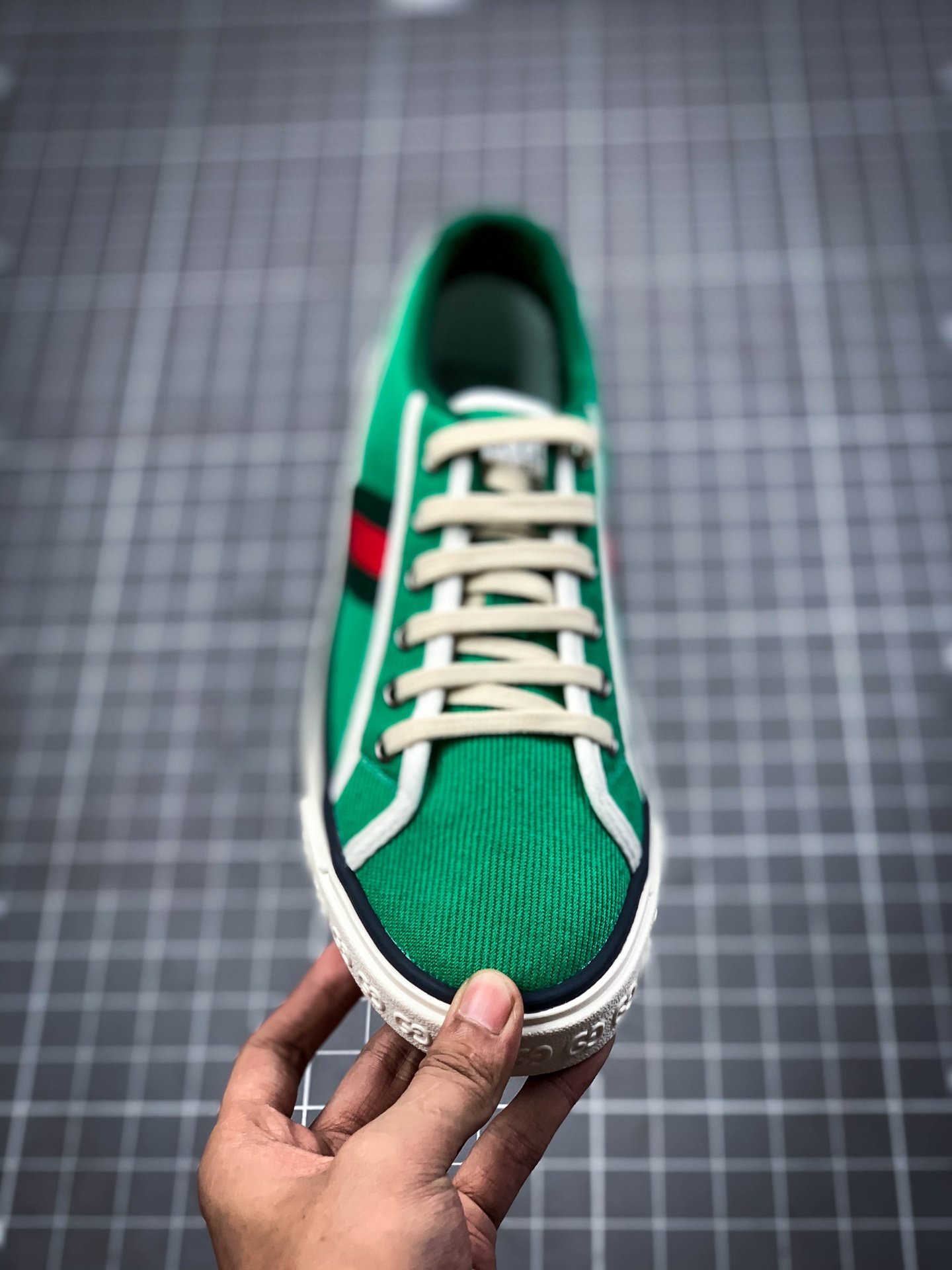 Gucci Ace Embroidered Low-Top Sneaker Green/White/Red 3