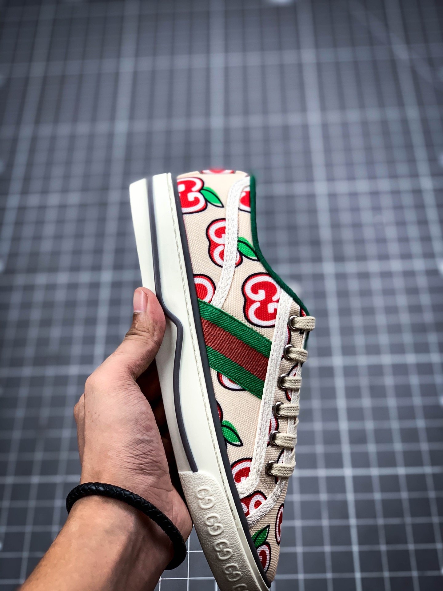 Gucci Tennis 1977 Print Sneaker Beige/Green/Red 9