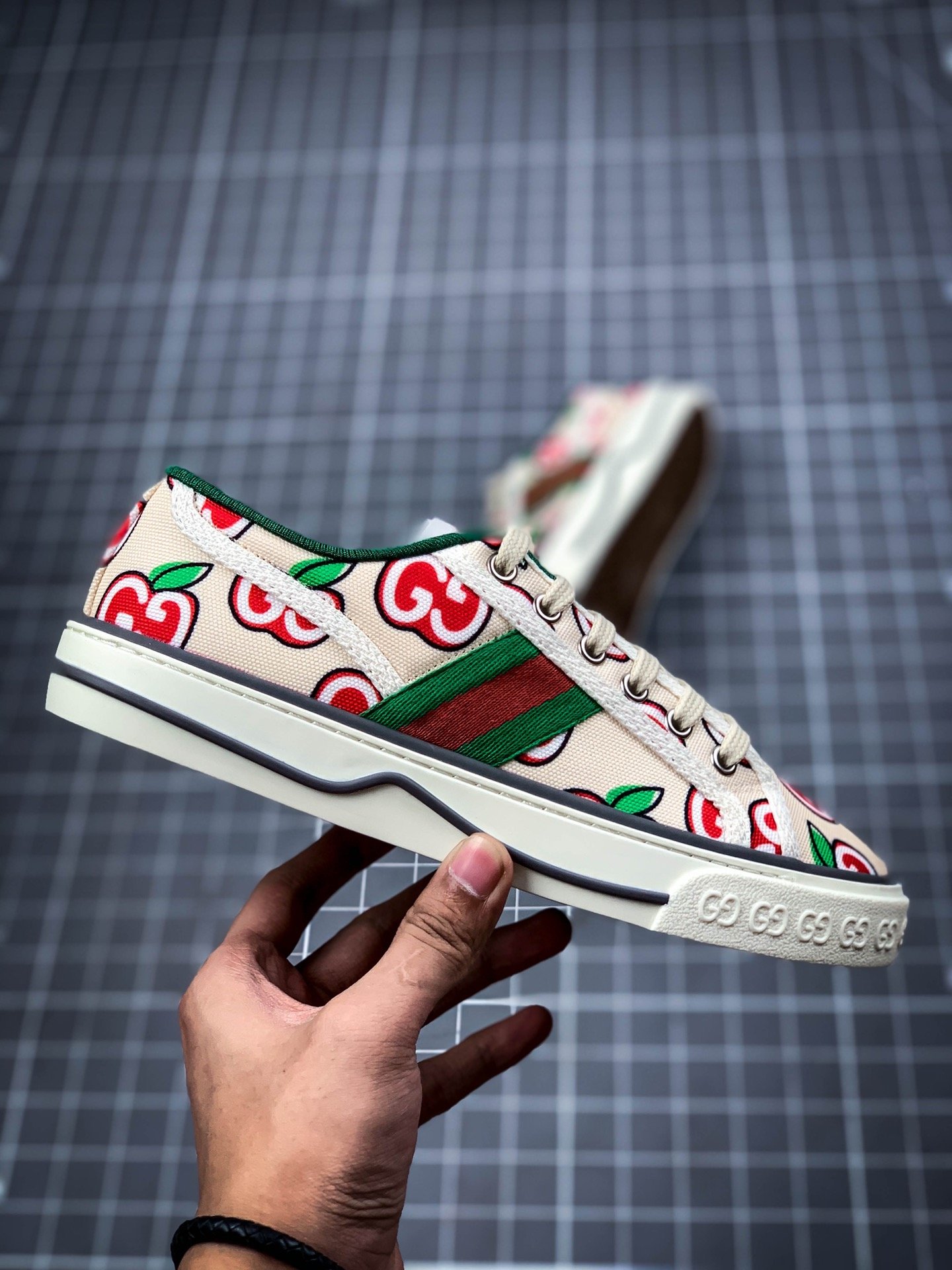 Gucci Tennis 1977 Print Sneaker Beige/Green/Red 11