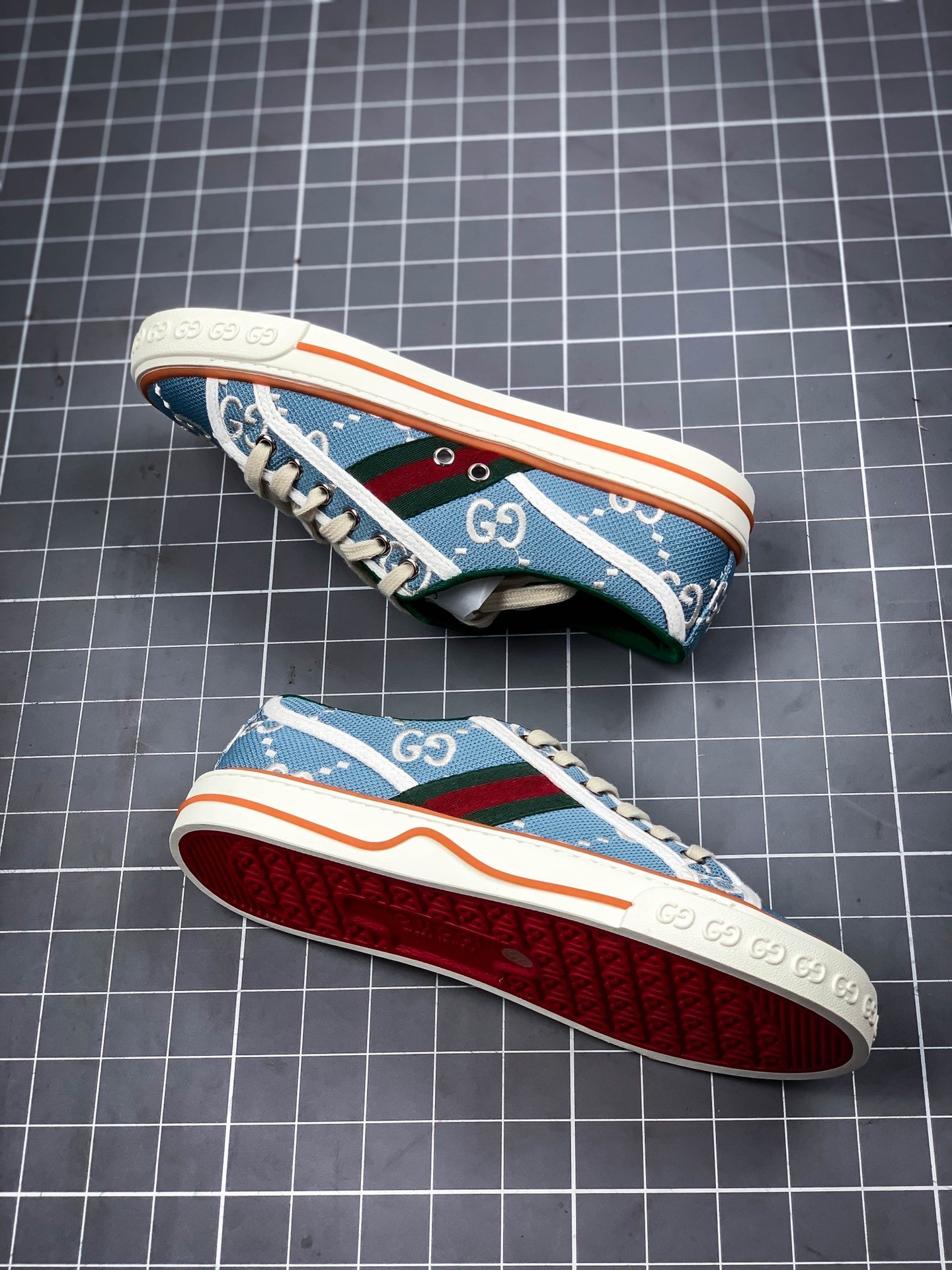 Gucci Tennis 1977 Print Sneaker Blue/White/Green 11