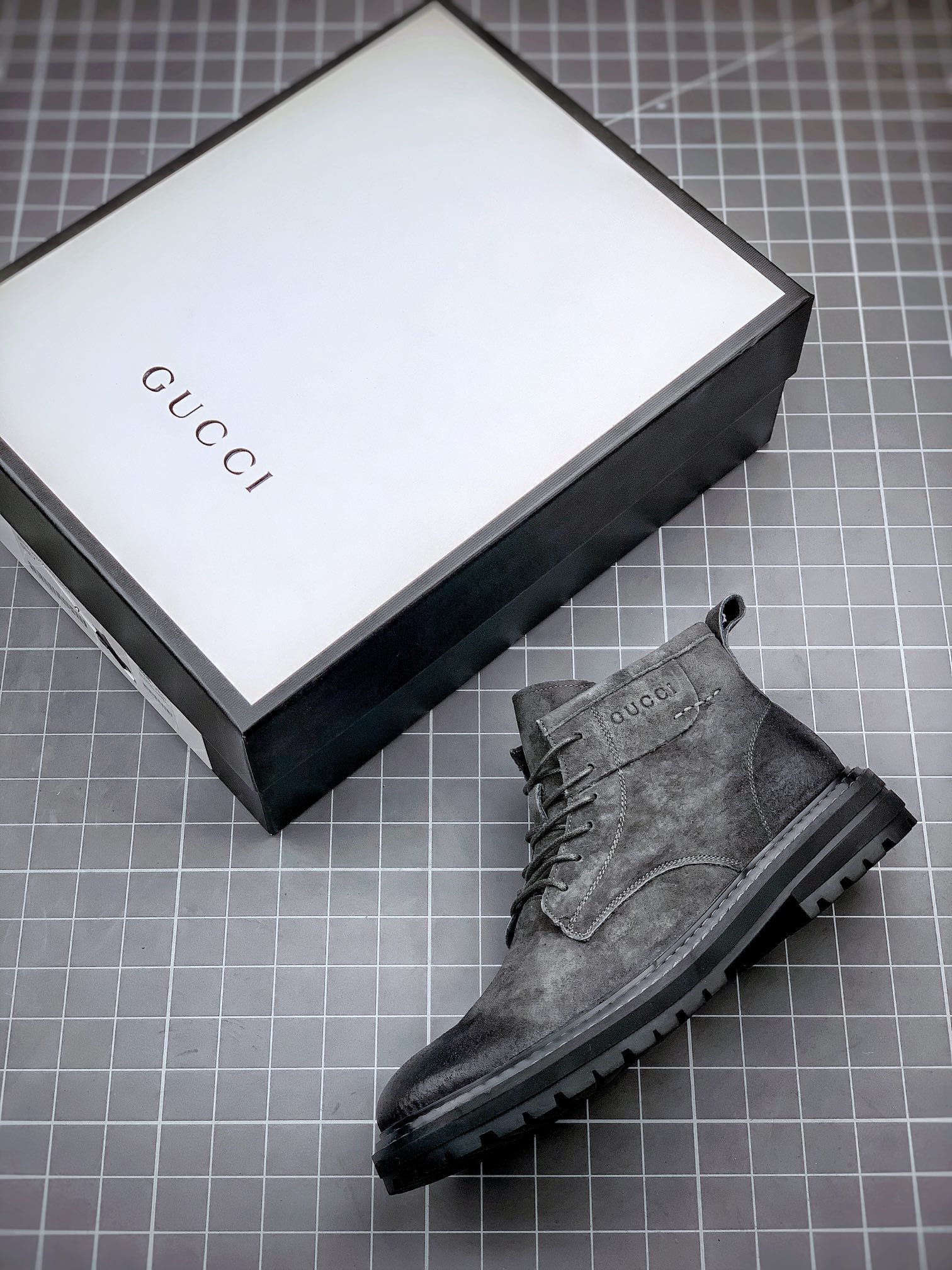 Gucci Screener Gg High-Top Sneaker Dark Grey/Dark Grey/Black 11