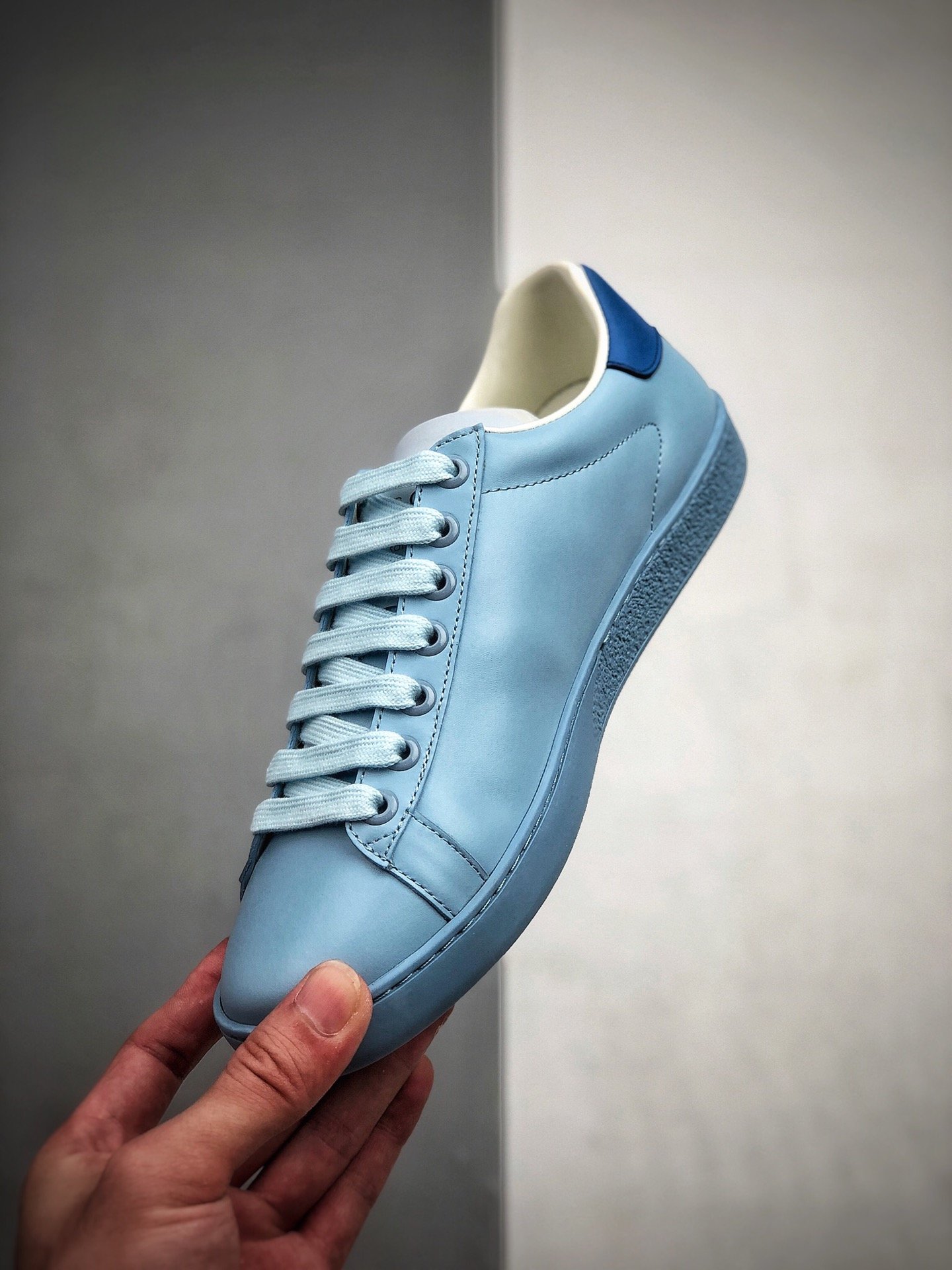 Gucci Ace Embroidered Low-Top Sneaker Blue/Blue/Blue 3