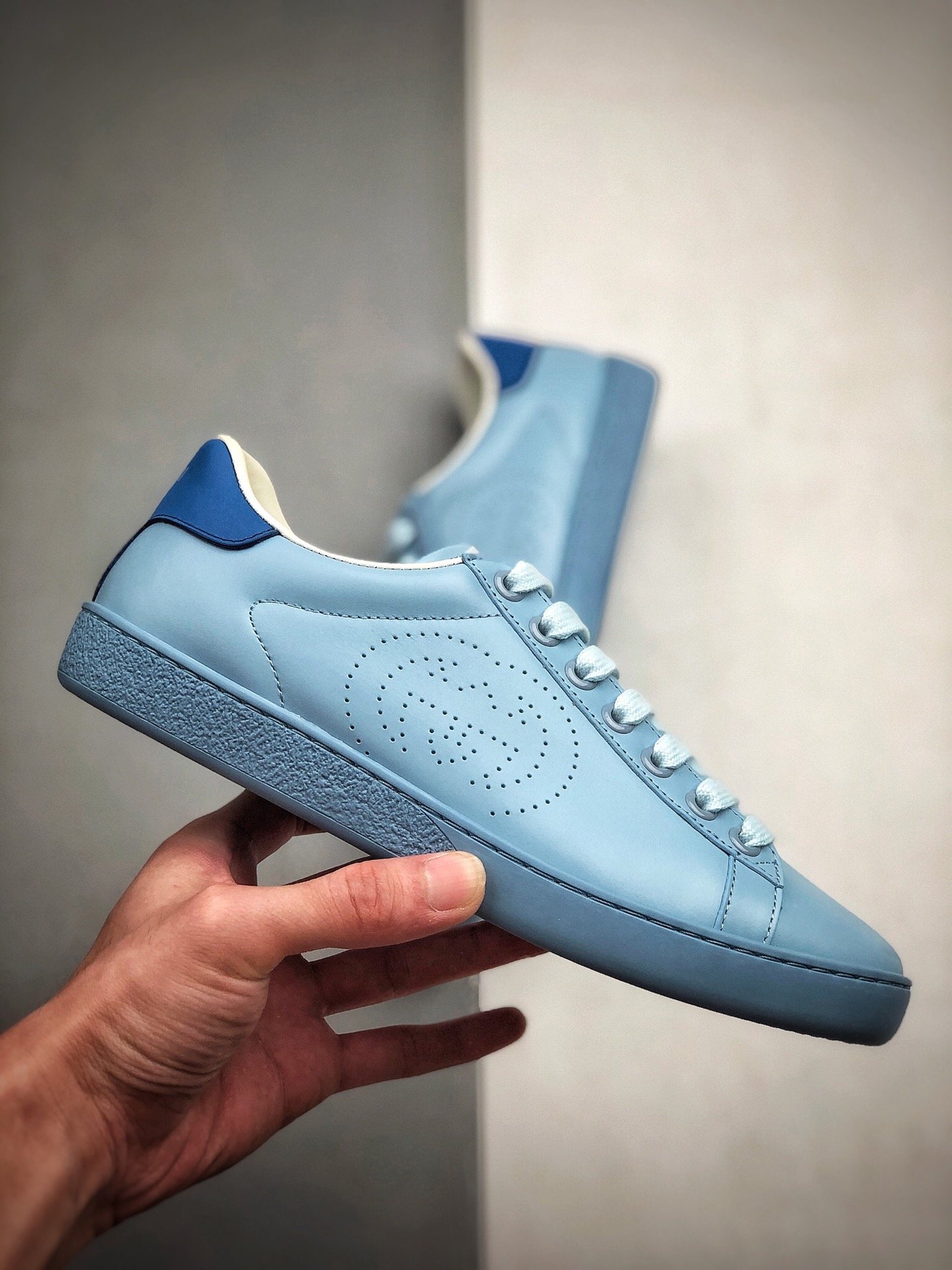 Gucci Ace Embroidered Low-Top Sneaker Blue/Blue/Blue 9