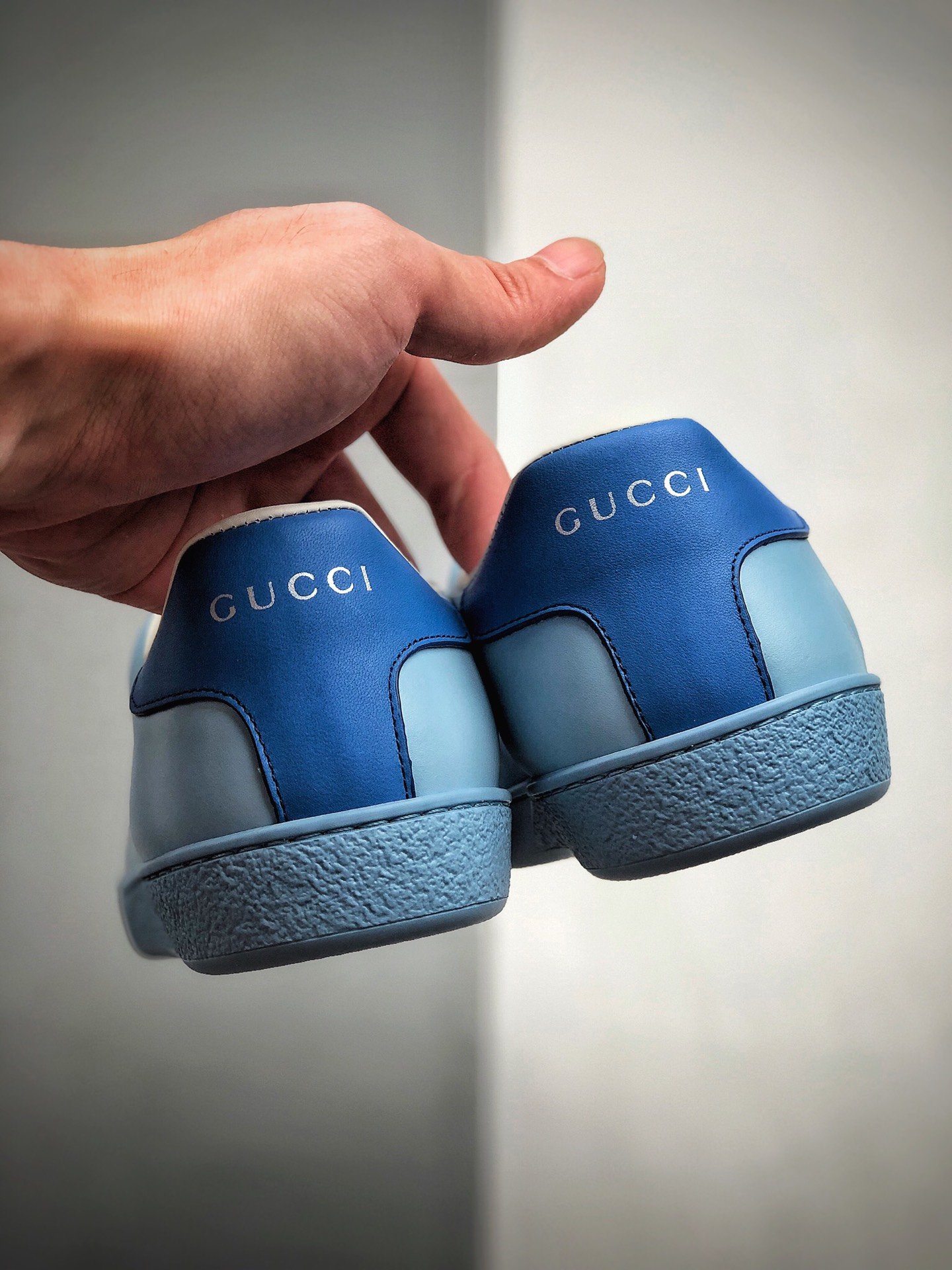 Gucci Ace Embroidered Low-Top Sneaker Blue/Blue/Blue 11