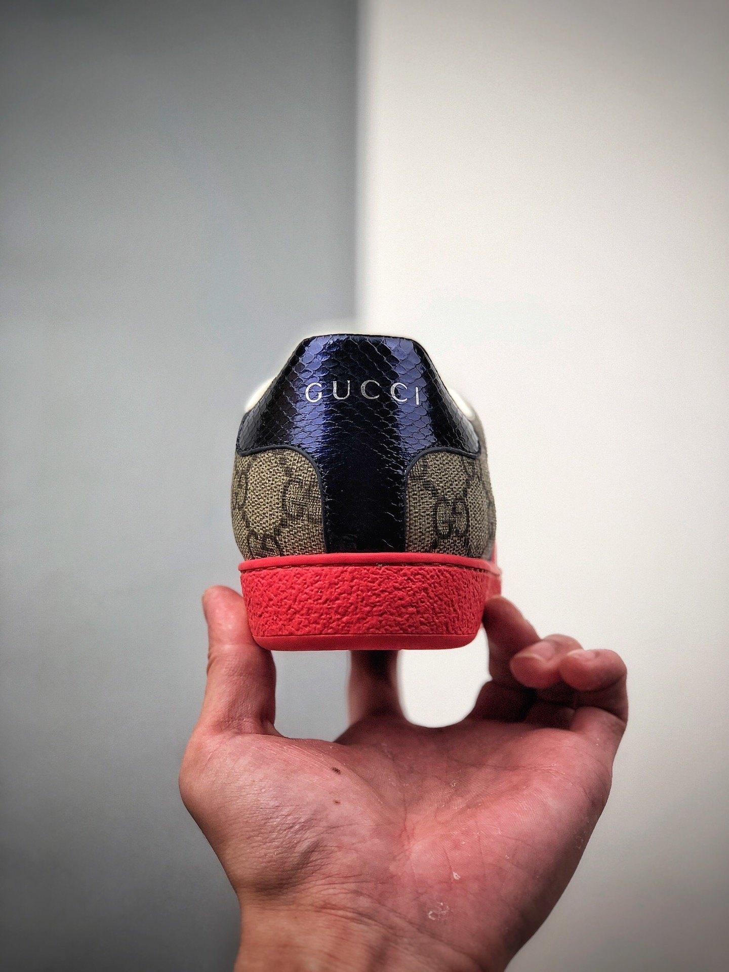 Gucci Ace Embroidered Low-Top Sneaker Brown/Red/Blue-White 15