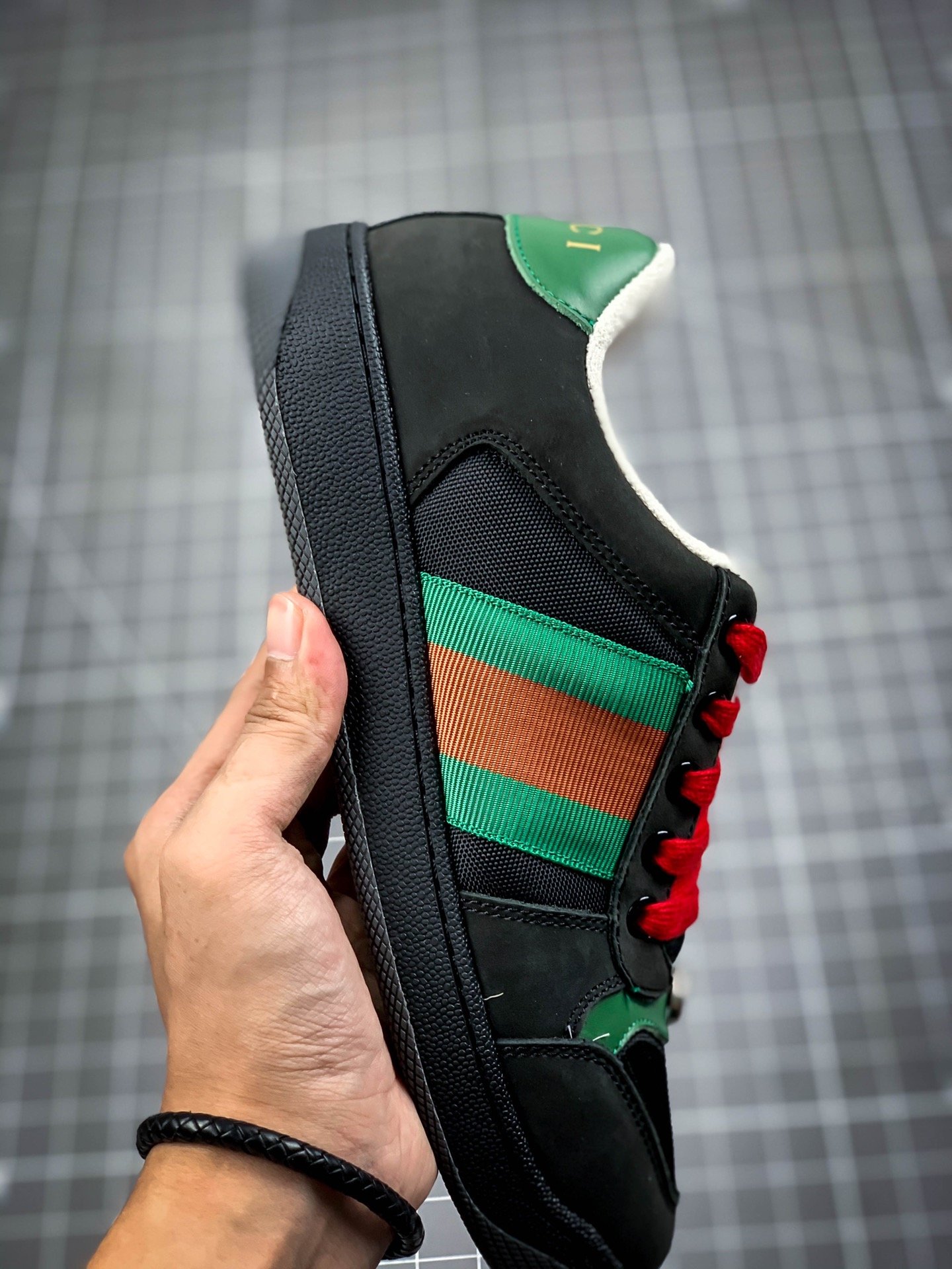 Gucci Low Shoes Black/Green/Red-White 5