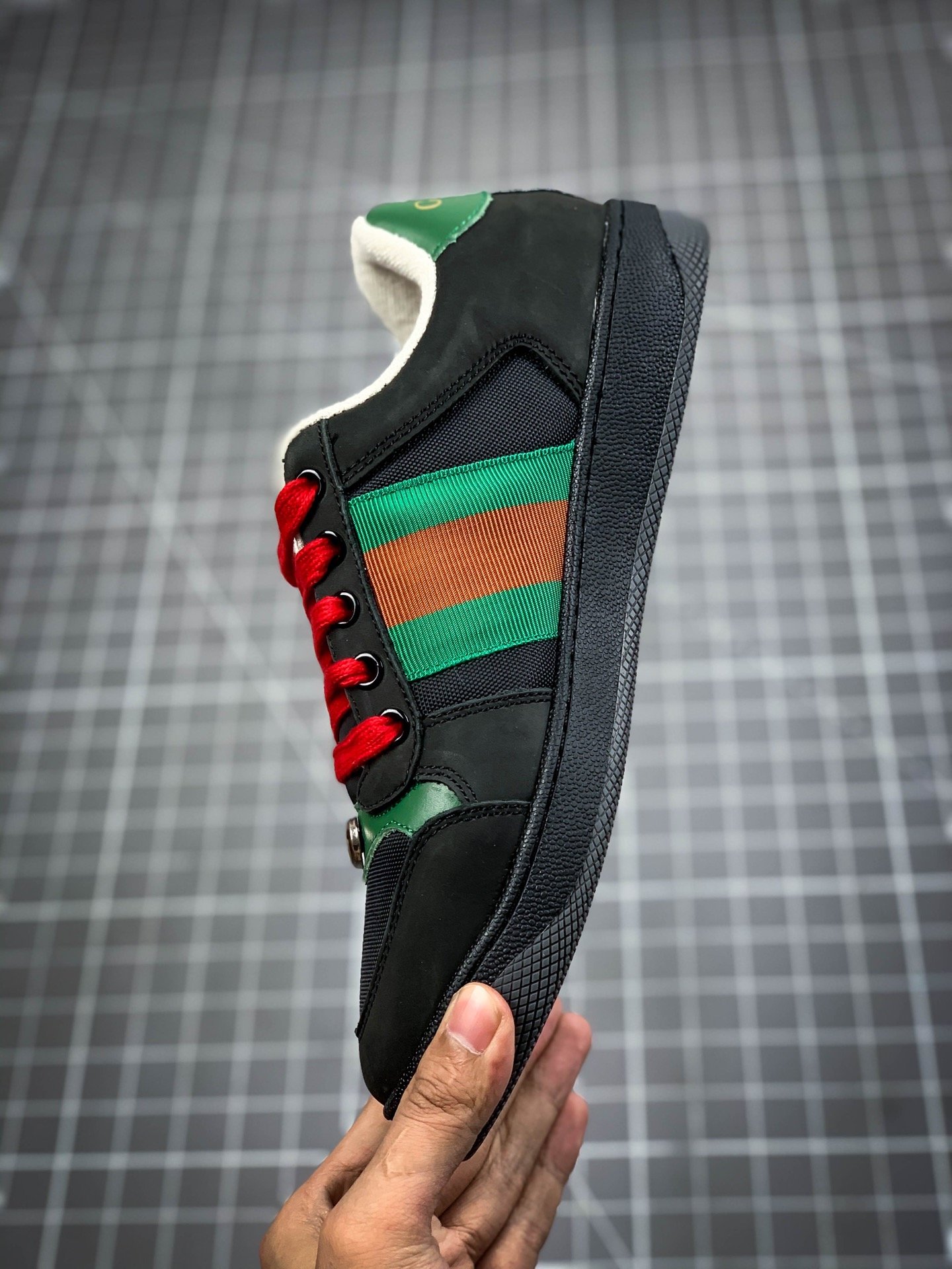 Gucci Low Shoes Black/Green/Red-White 17