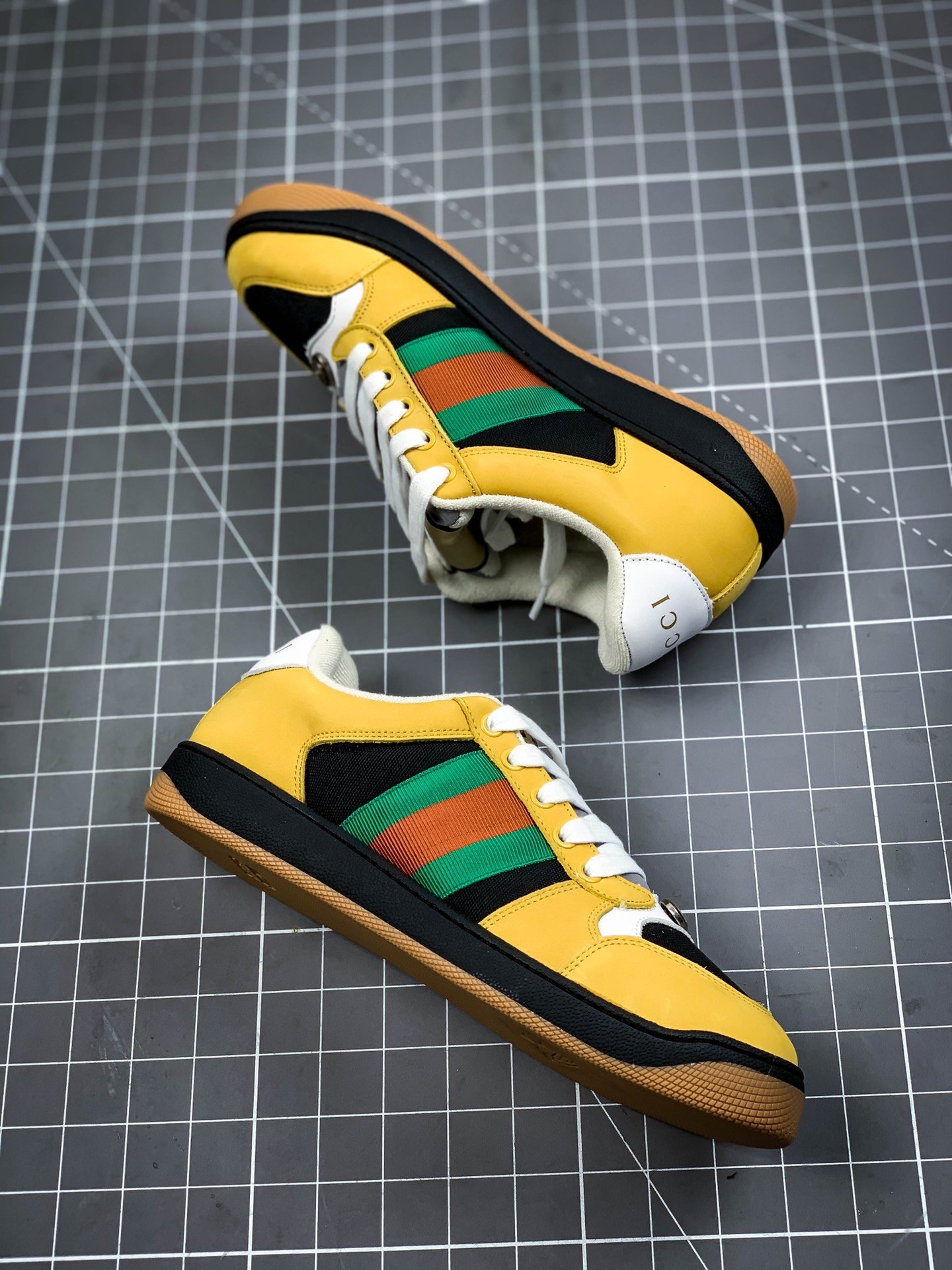 Gucci Low Shoes Yellow/Black/Green/Red-White 5