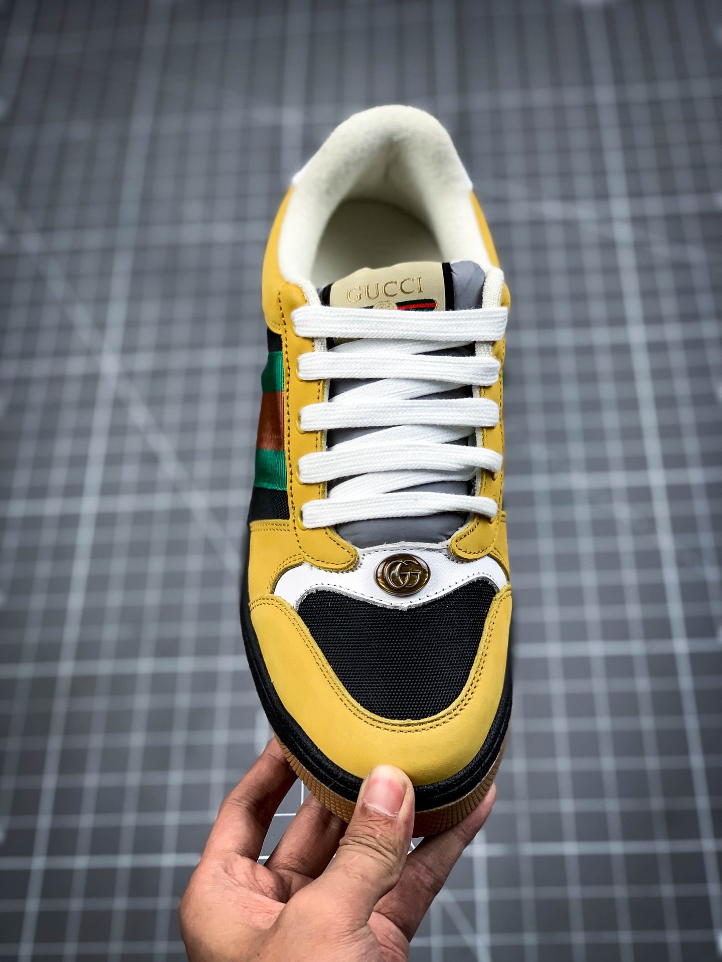 Gucci Low Shoes Yellow/Black/Green/Red-White 11