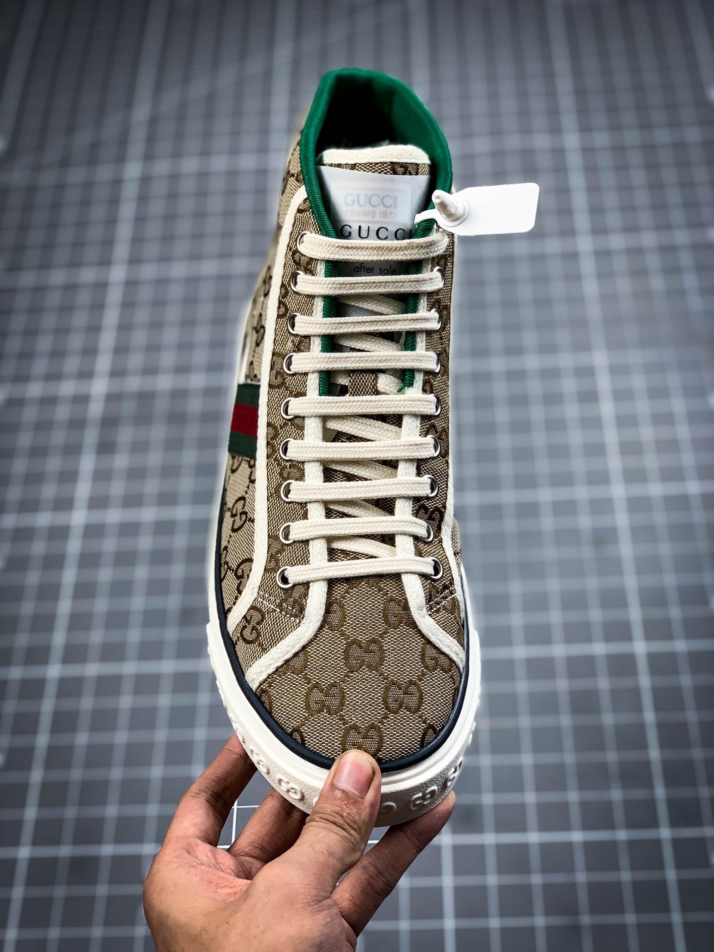 Gucci Tennis 1977 Print Sneaker Brown/Green/Red-White 11