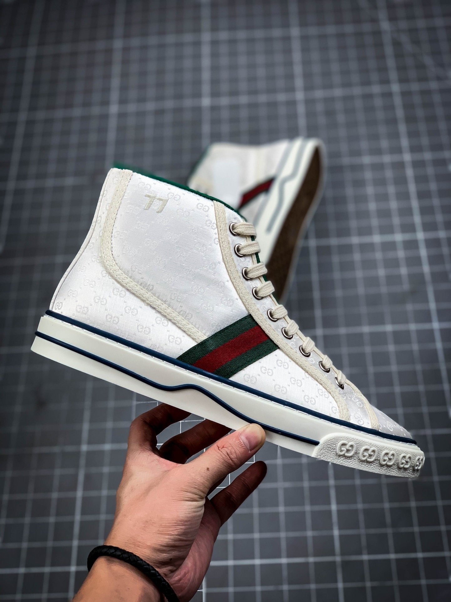 Gucci Tennis 1977 Print Sneaker White/Green/Red 3