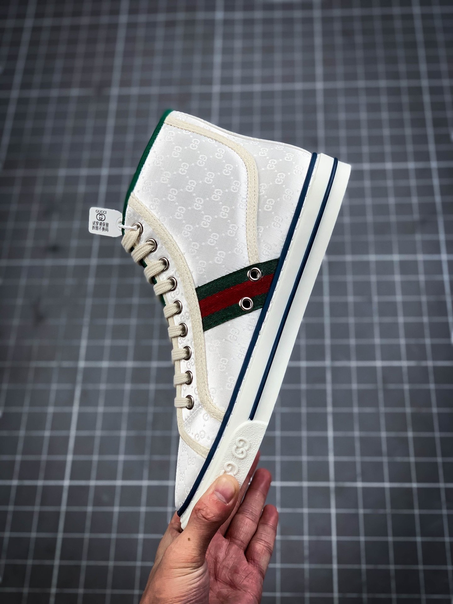 Gucci Tennis 1977 Print Sneaker White/Green/Red 7