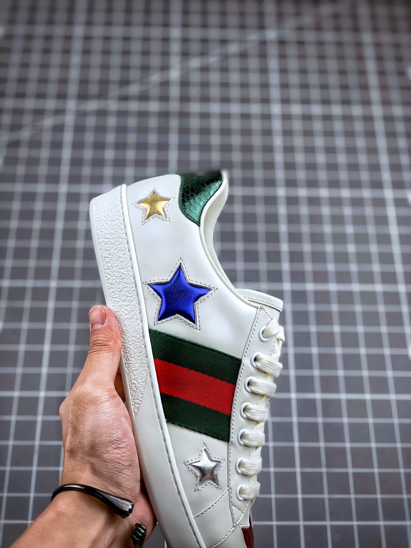 Gucci Ace Embroidered Low-Top Sneaker White/Multi-Color 11