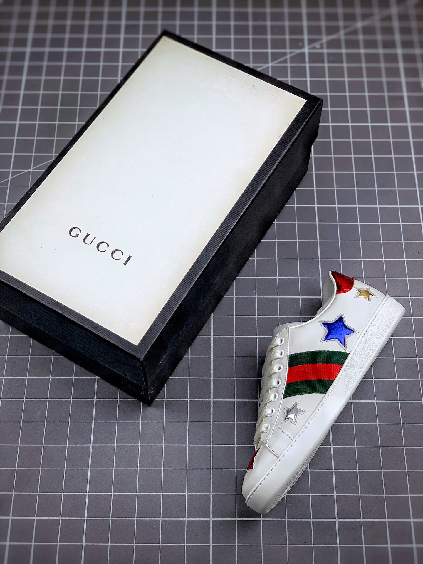 Gucci Ace Embroidered Low-Top Sneaker White/Multi-Color 15