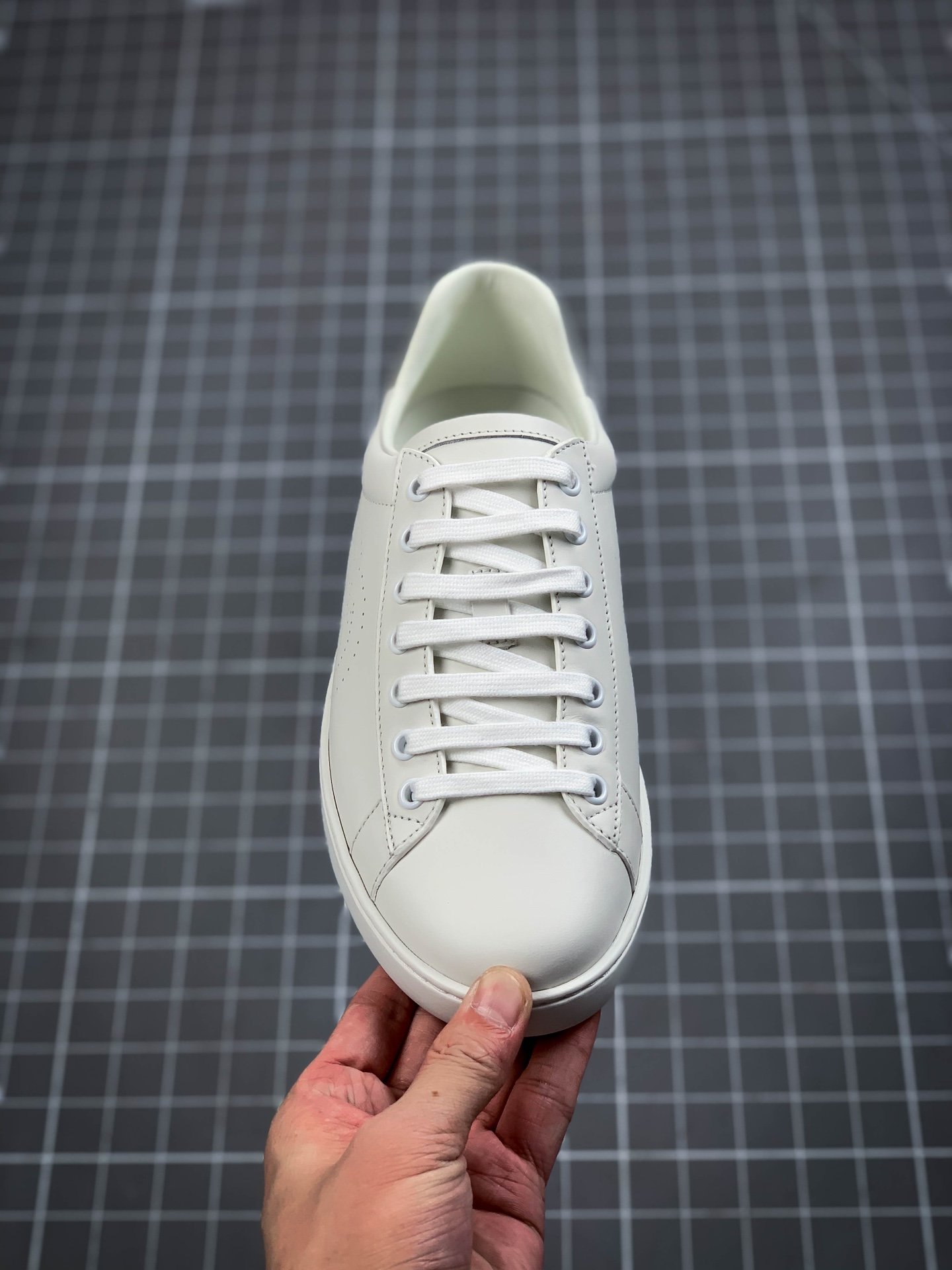 Gucci Ace Embroidered Low-Top Sneaker White/White/Light Grey 3