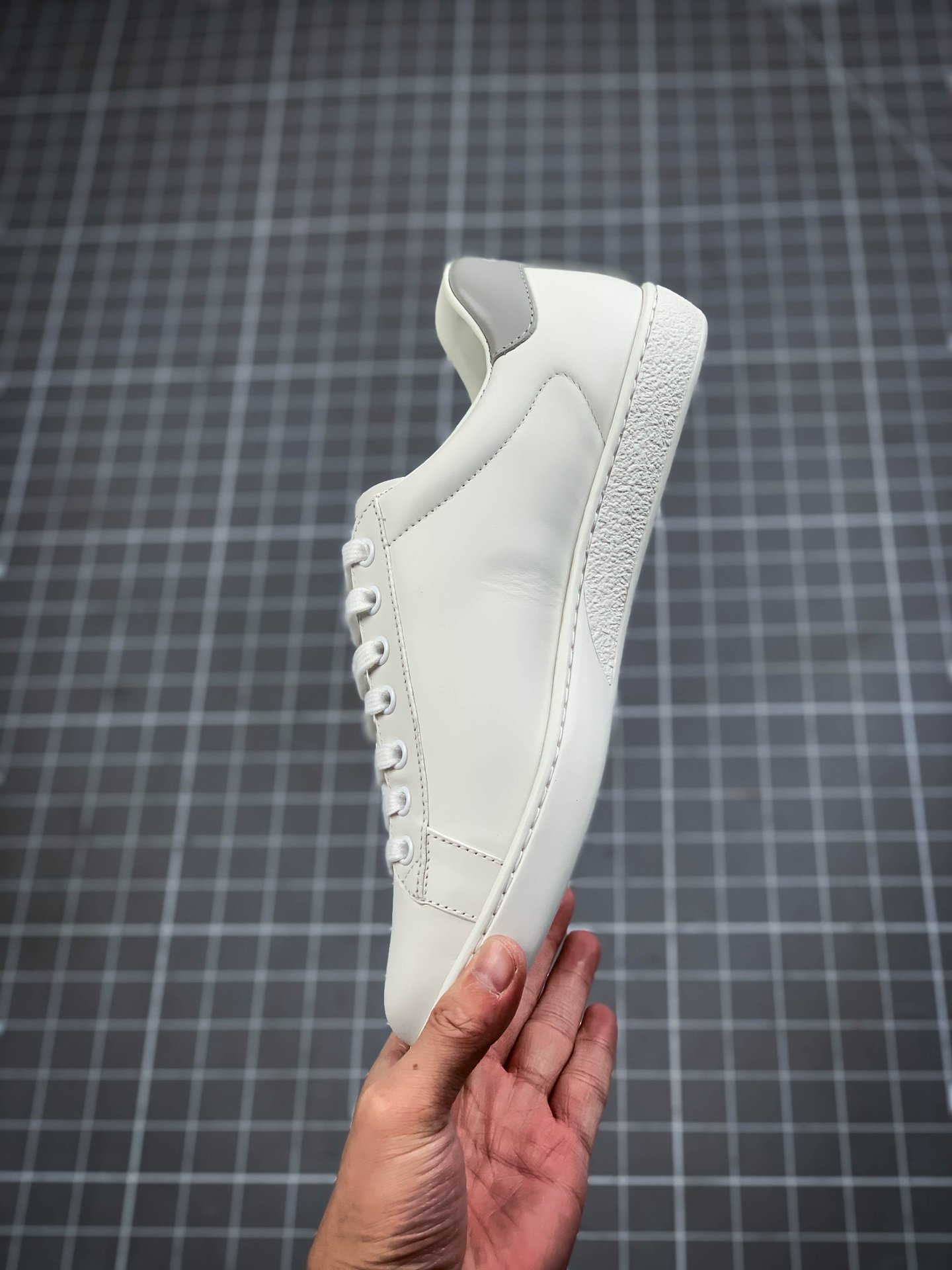 Gucci Ace Embroidered Low-Top Sneaker White/White/Light Grey 13